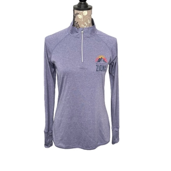 BAW Tops - BAW Women's Med Lilac With Zion National Park Logo Long Sleeves Sweat Shirt Top